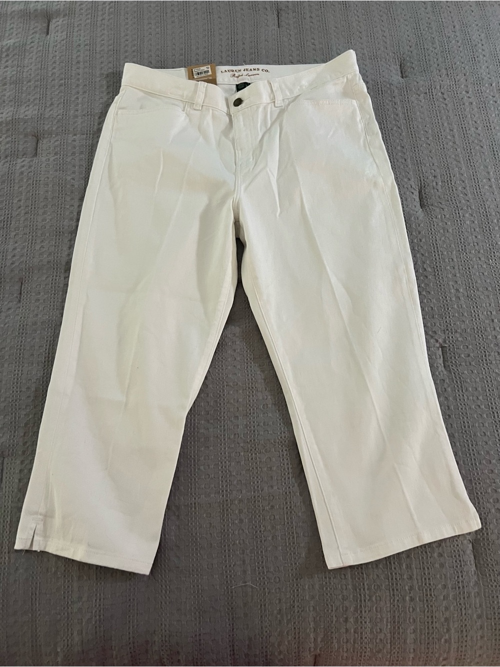 RALPH LAUREN JEANS COMPNY WHITE WIDE LEG CROPPED PANT NWT